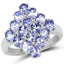 2.72 Carat Genuine Tanzanite Sterling Silver Engagement Ring