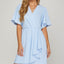 Charming Ruffled Flutter Sleeve Mini Dress for Women – Effortlessly Stylish Surplice Design - Korvel