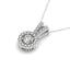 Pendentif rond en or blanc 14k avec halo de diamants