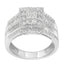 10K White Gold Diamond Cluster Engagement Ring