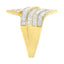 10K Yellow Gold Diamond Bypass Ring - Size 5