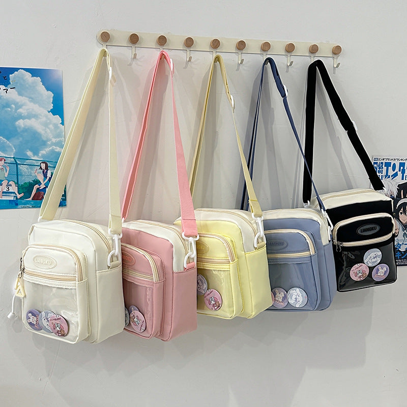 Stylish Contrast Color Crossbody Bag for Students
