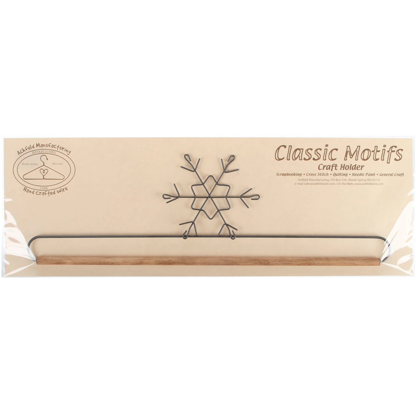 16-Inch Snowflake Holder with Dowel in Grey