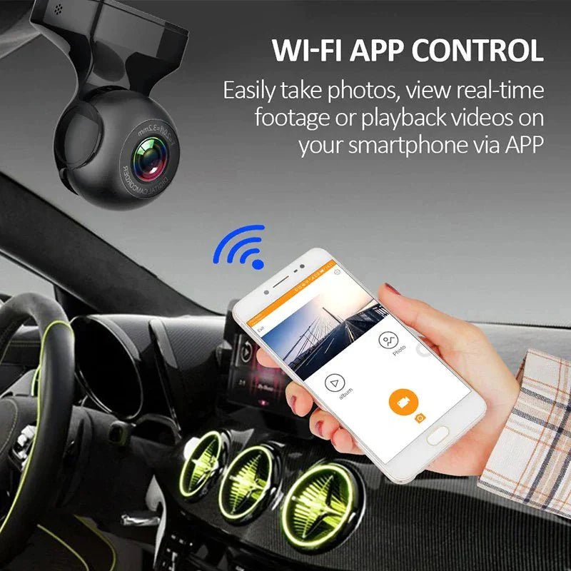 Enregistreur de Dash Cam WiFi 170° - Caméra de Véhicule HD 1080P