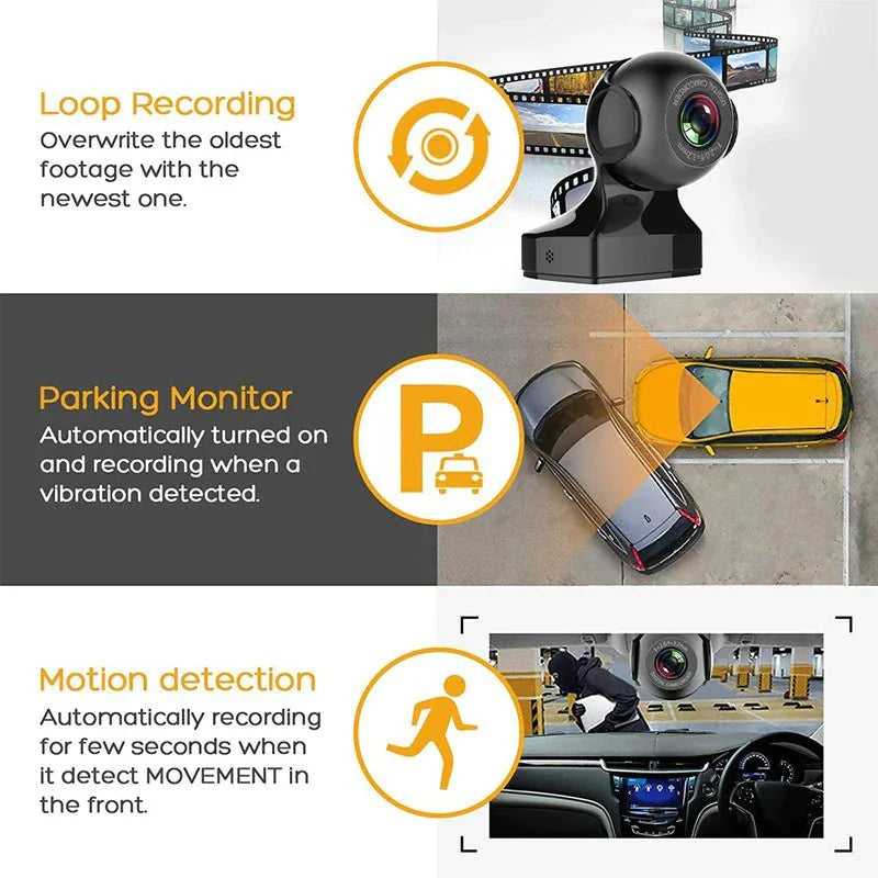 Enregistreur de Dash Cam WiFi 170° - Caméra de Véhicule HD 1080P