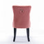 High-end Tufted Solid Wood Contemporary Velvet Upholstered Dining Chair with Wood Legs Nailhead Trim 2-Pcs Set Pink - Korvel