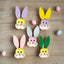 Caras de Conejo de Glaseado Real Comestible con Orejas de Fieltro - 2.5"