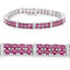 17.65 Carat Ruby and White Topaz Sterling Silver Bracelet