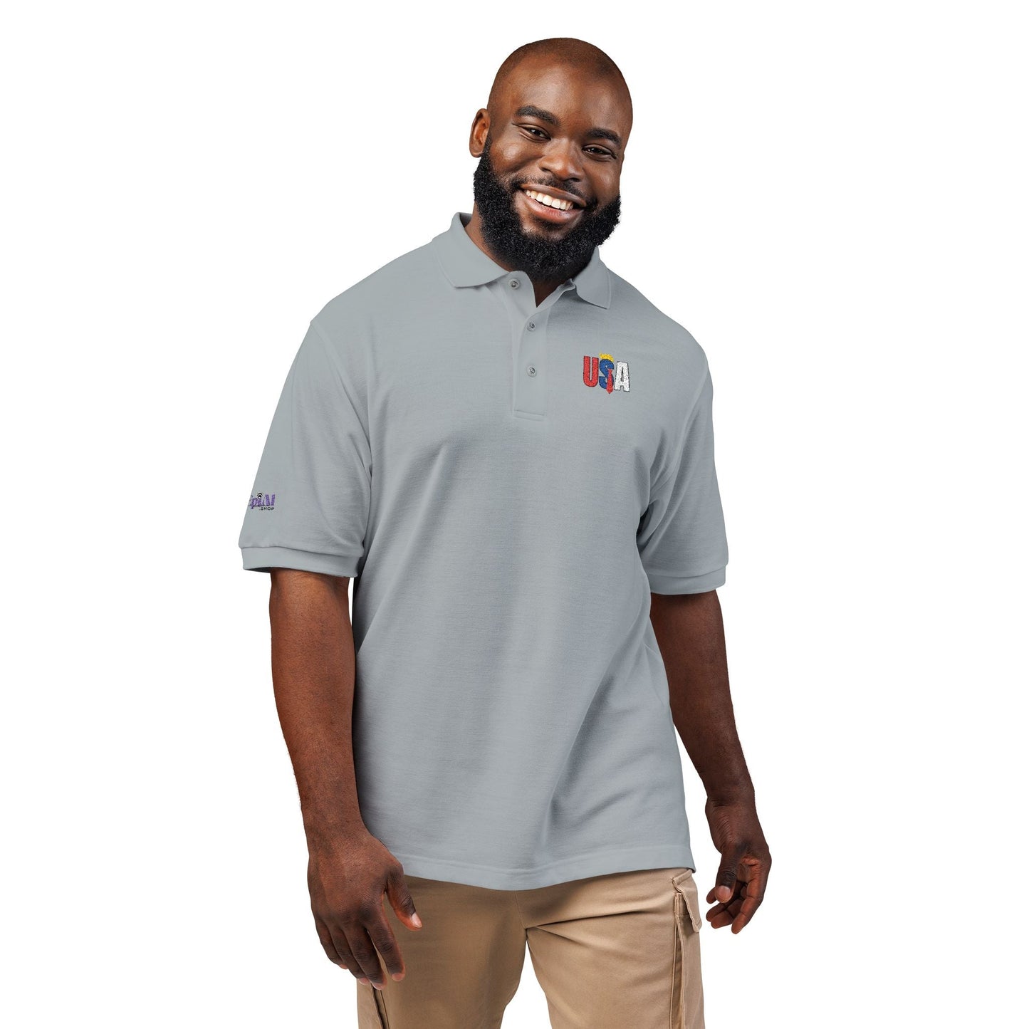 Classic USA Embroidered Unisex Polo Shirt