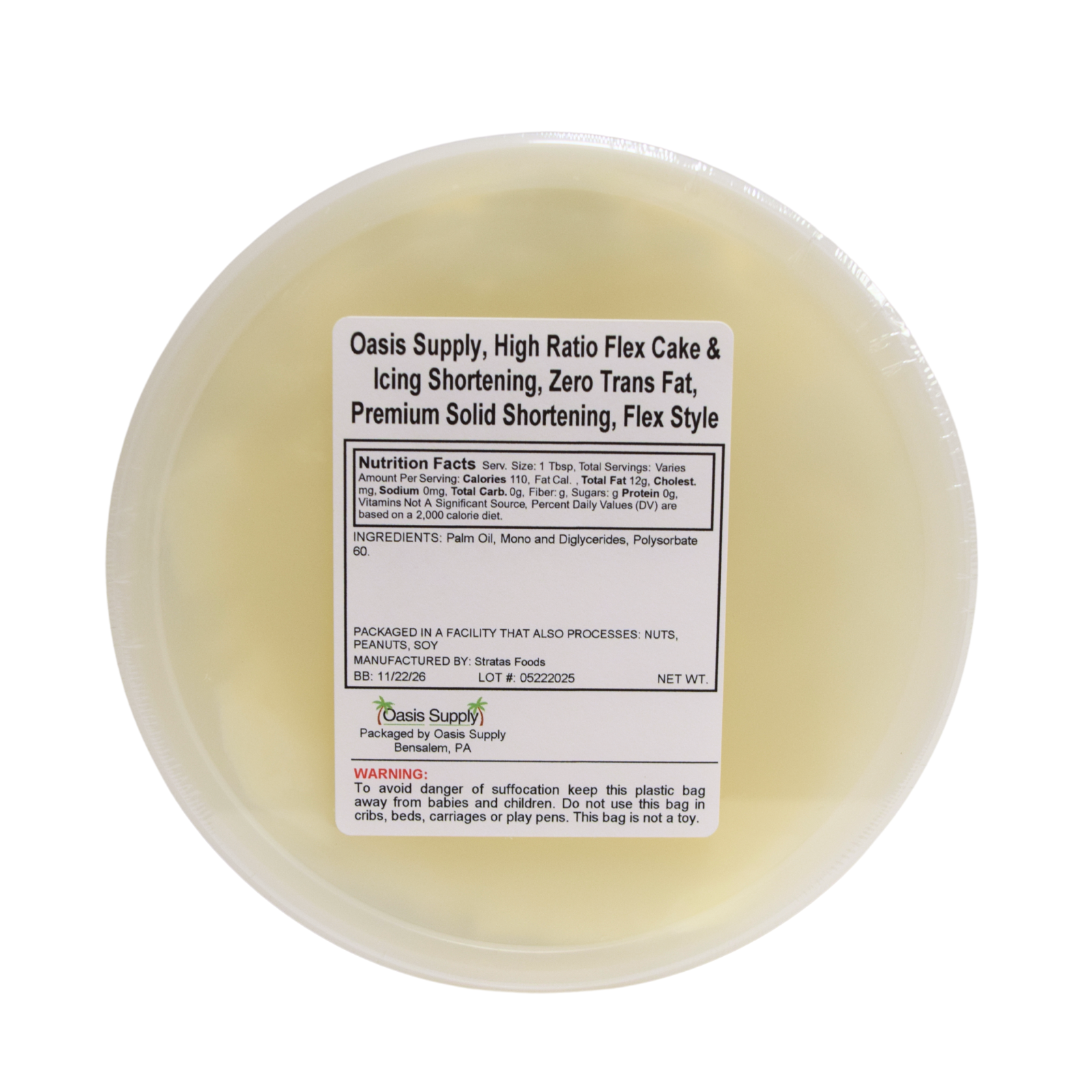 Stratas, Sweetex Finest High Ratio Flex Cake & Icing Shortening, From 2.5 to 50 lbs *****New Packaging!*** - Korvel