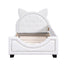 Lit de jour rembourré en polaire Teddy taille twin avec tête de lit en forme d'oreilles
