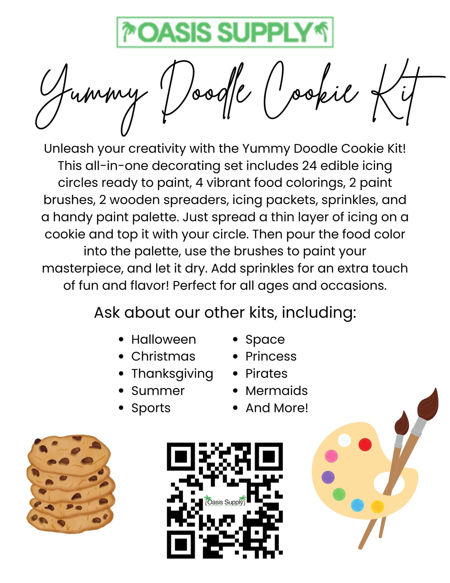 Kit de Dibujo Comestible Yummy Doodle de Oasis Supply - Diversión Artística Comestible