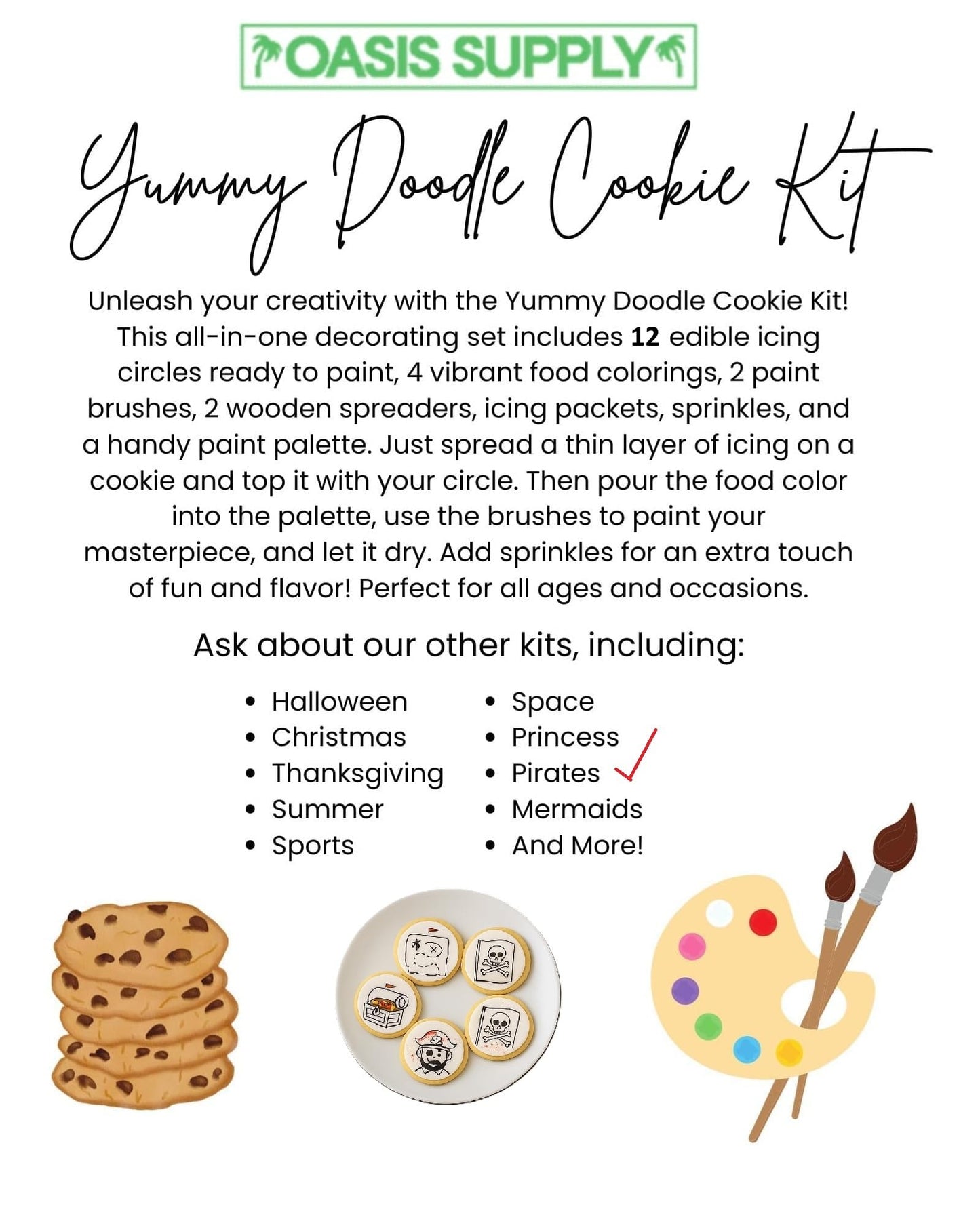Kit de Decoración de Galletas Yummy Doodle para el Regreso a Clases