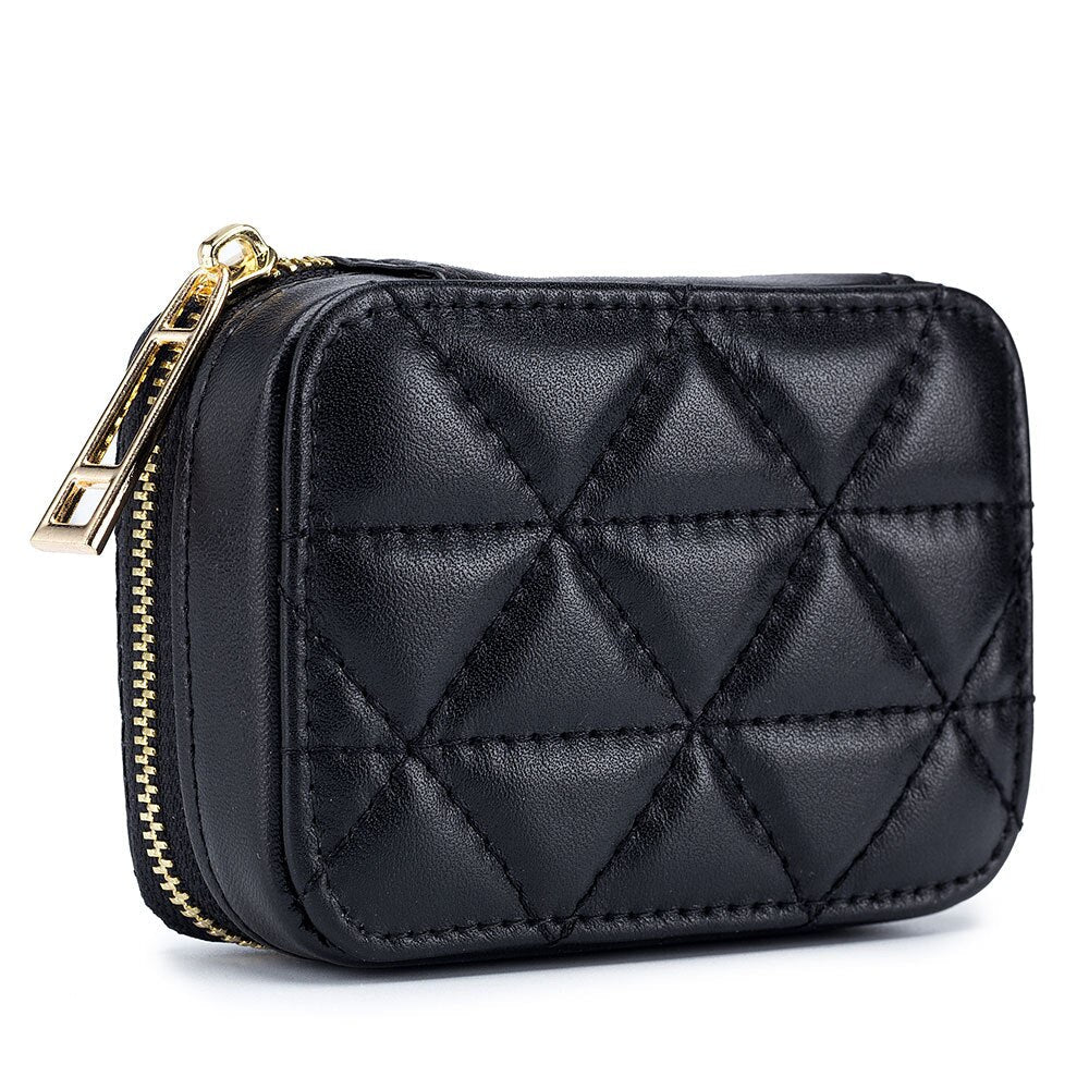 Premium Portable Lipstick Case with Mirror - Genuine Leather