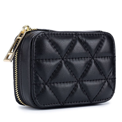 Premium Portable Lipstick Case with Mirror - Genuine Leather