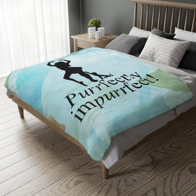 Purrfectly Impurrfect Velveteen Microfiber Blanket