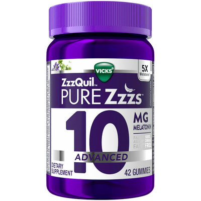 Vicks ZzzQuil PureZzzs 10mg Melatonin Gummies - 42 Count