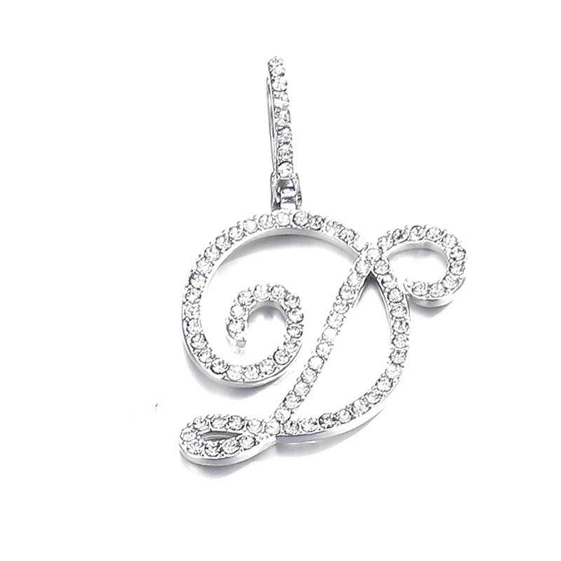 Hip Hop Grass Letter Pendant with Cuban Chain
