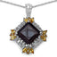 6.27 Carat Smoky Quartz, Citrine & White Topaz Pendant in Sterling Silver