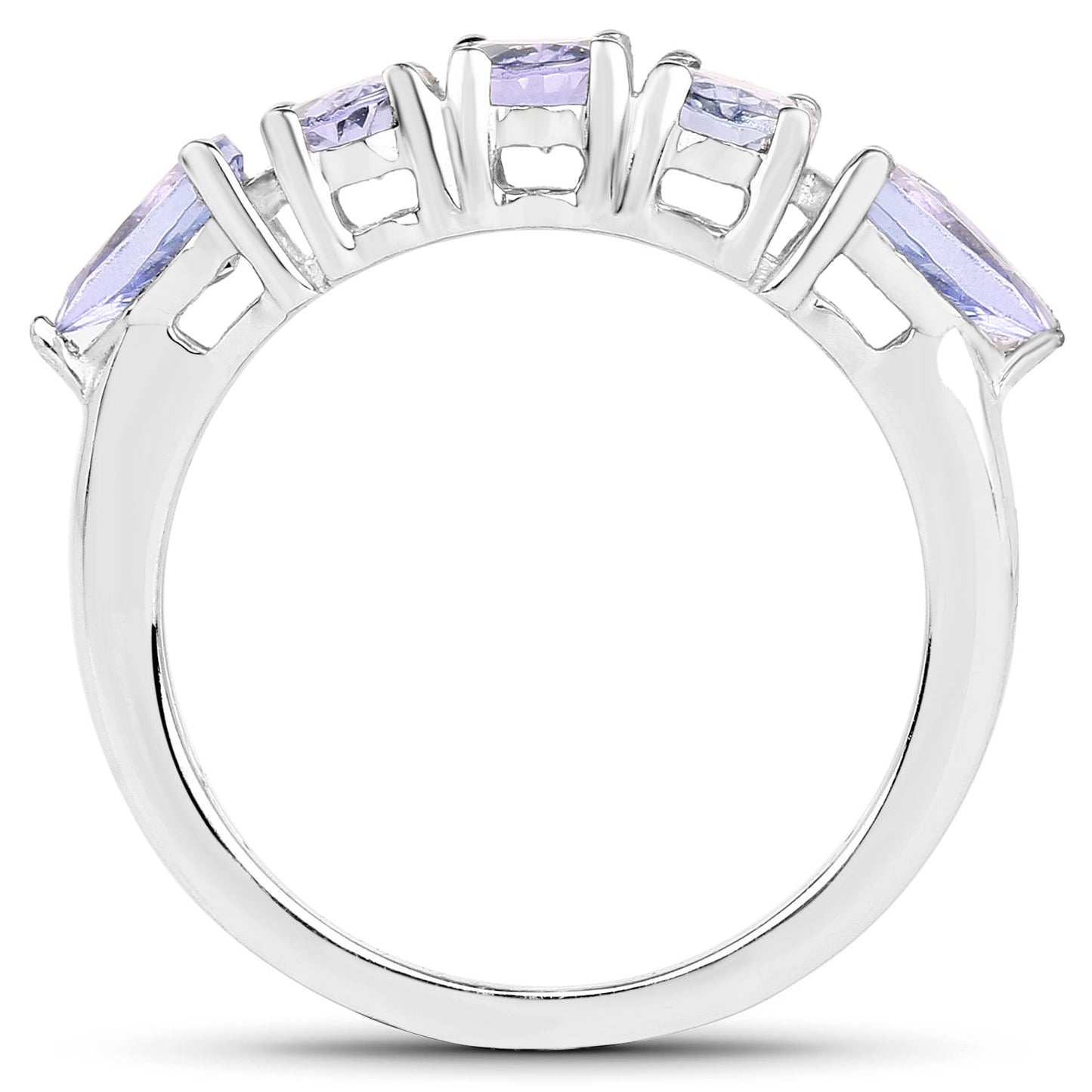 2.33 Carat Genuine Tanzanite Sterling Silver Engagement Ring