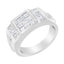 Bague en diamant en cluster pour homme en or blanc 14K