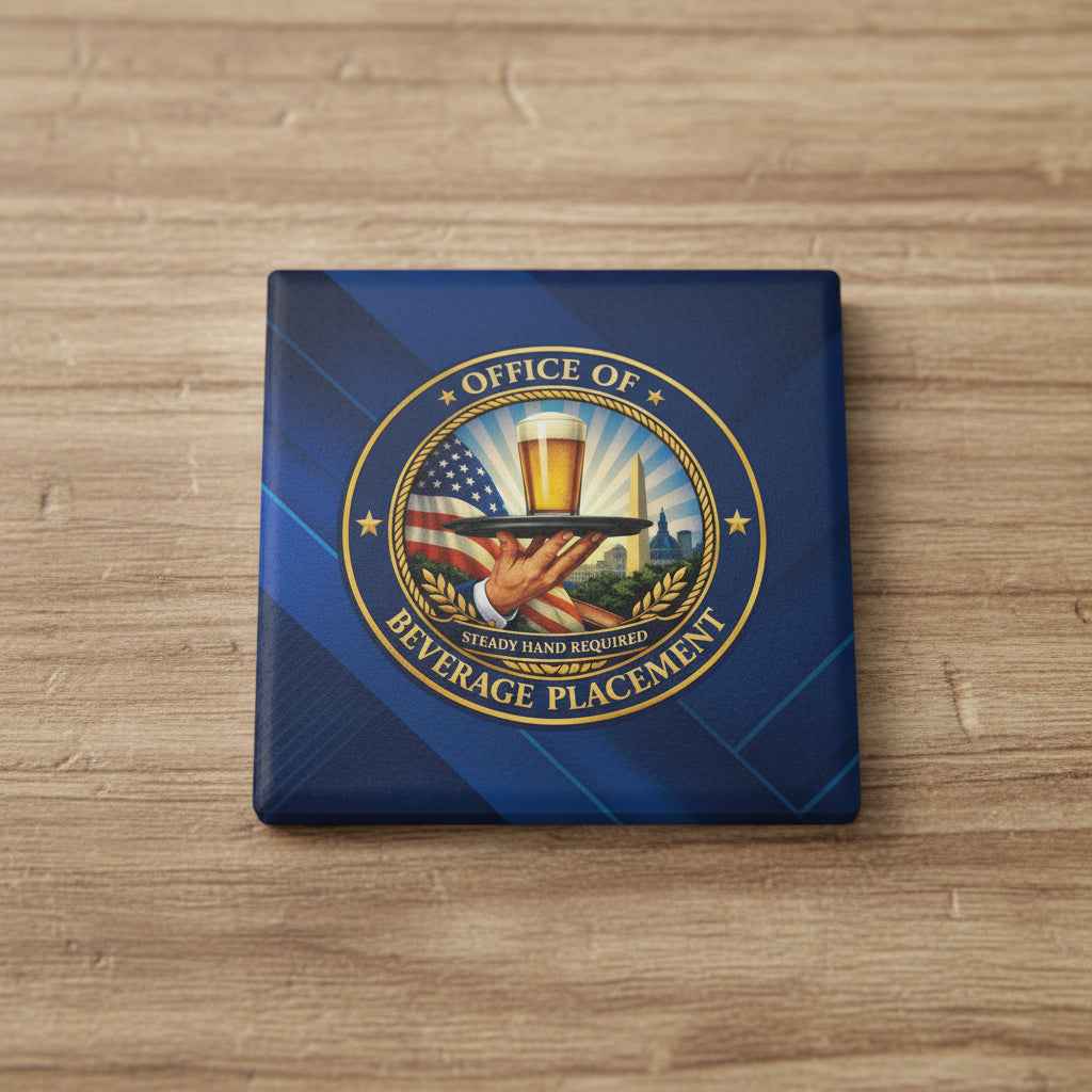 Office of Beverage Placement Coaster – Steady Hand Required