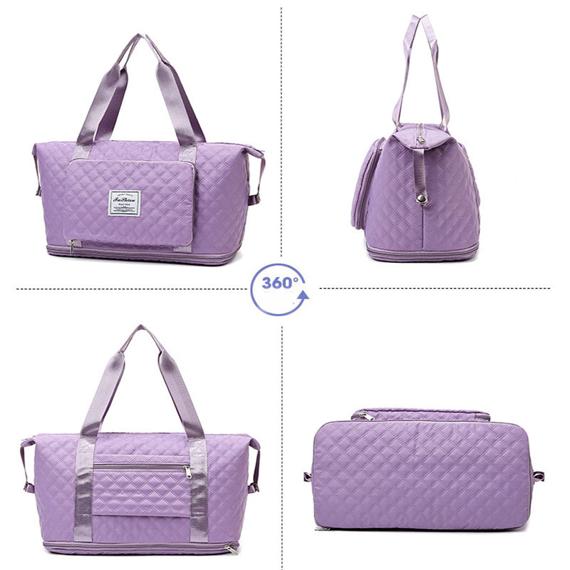 Foldable Travel Duffle Bag with Rhombus Design
