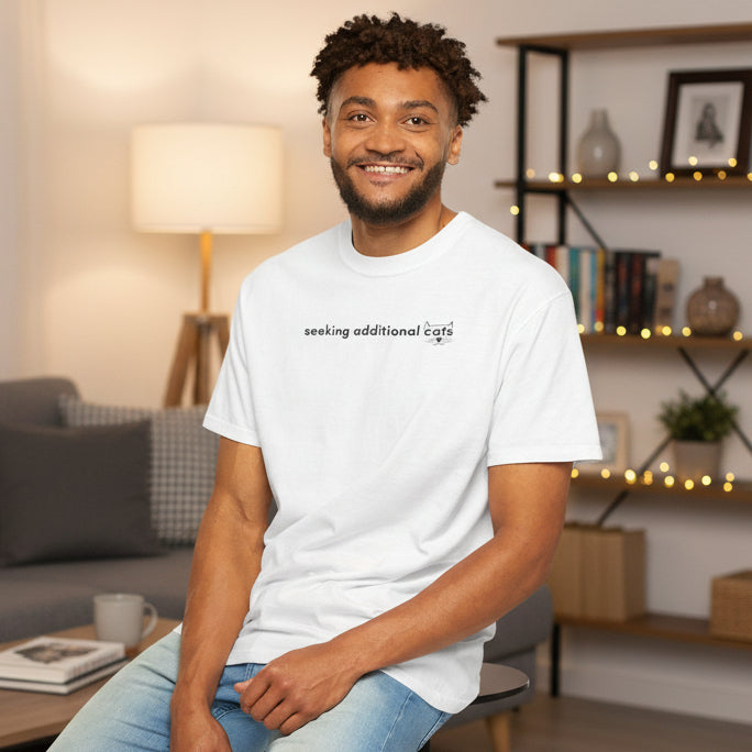 Seeking Additional Cats T-Shirt | Minimalist Cat Lover Tee