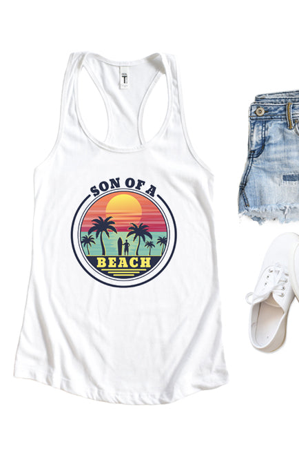 Son of a Beach Racerback Tank Top