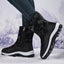 Botas de Nieve de Invierno Premium para Mujeres - Diseño de Tobillo Alto con Plumas