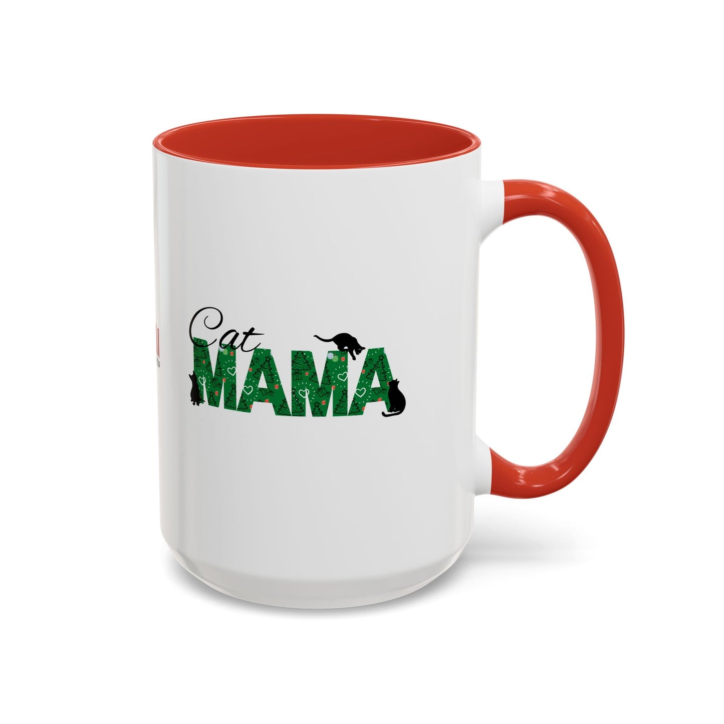 Christmas Cat Mama Accent Coffee Mug - 11oz & 15oz