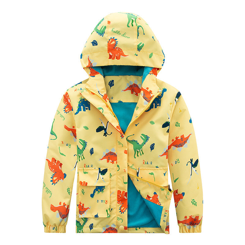 Kids' Windproof Waterproof Fleece-Lined Jacket