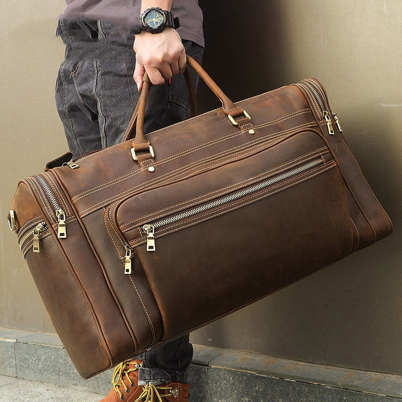 Sac de voyage en cuir Crazy Horse premium