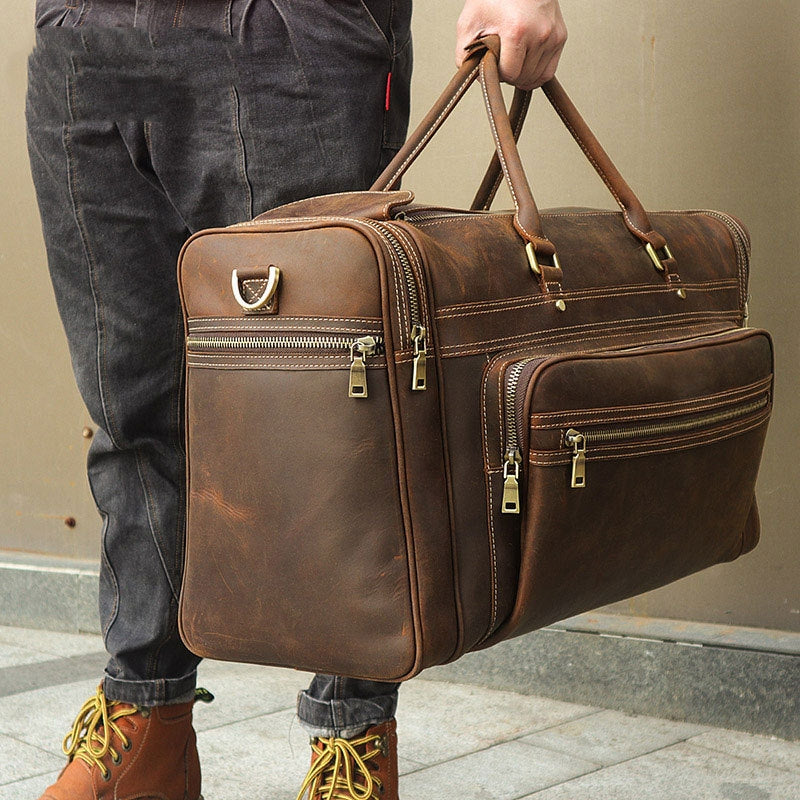 Sac de voyage en cuir Crazy Horse premium