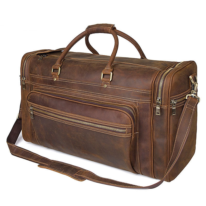 Sac de voyage en cuir Crazy Horse premium