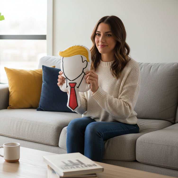 Faceless Tie Political Parody Pillow