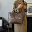 Vintage PVC tote with DuPont lettering. Simple, transparent, large - capacity handbag for commuting women. - Korvel