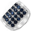 Bague de fiançailles en argent sterling avec saphir bleu de 3,51 carats et diamant