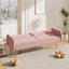 70.47" Pink Fabric Double Sofa with Split Backrest and Two Throw Pillows - Korvel