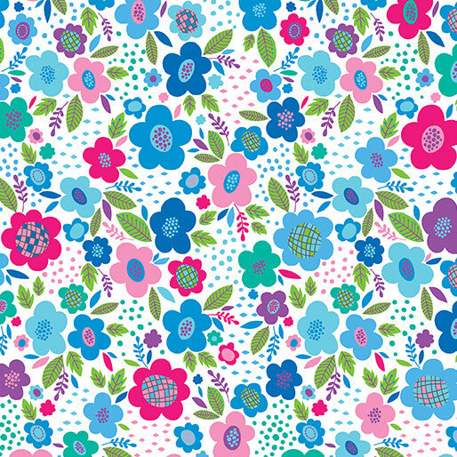 Tela de algodón Posies Sky Cheeto's World - 44"/45" por yarda