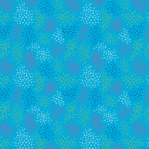 Tela de Algodón Ditsy Dots Teal - 44"/45" por Yarda