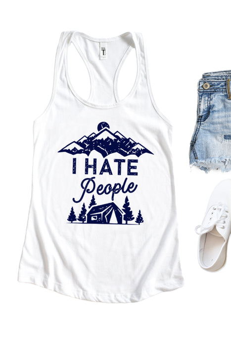 I Hate People Racerback Tank Top