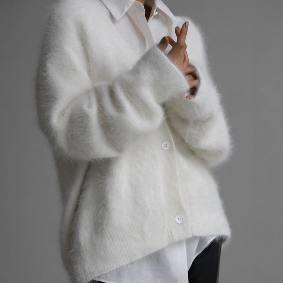 Loose V-neck Button Cardigan for Women - Stylish Knitted Sweater