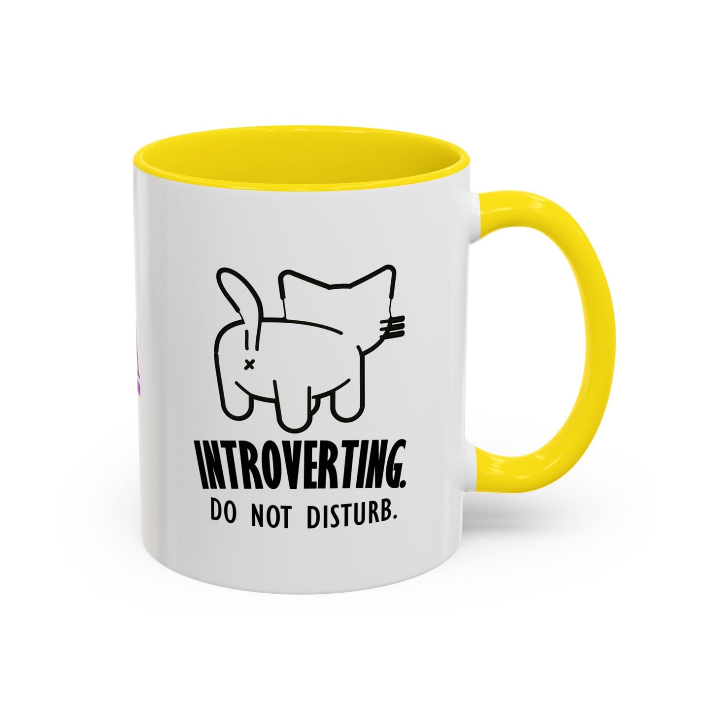 Introvertido. No molestar. Taza de café de gato en dos tonos