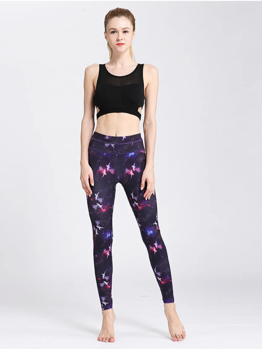 Printed Active High Waist Leggings - Korvel