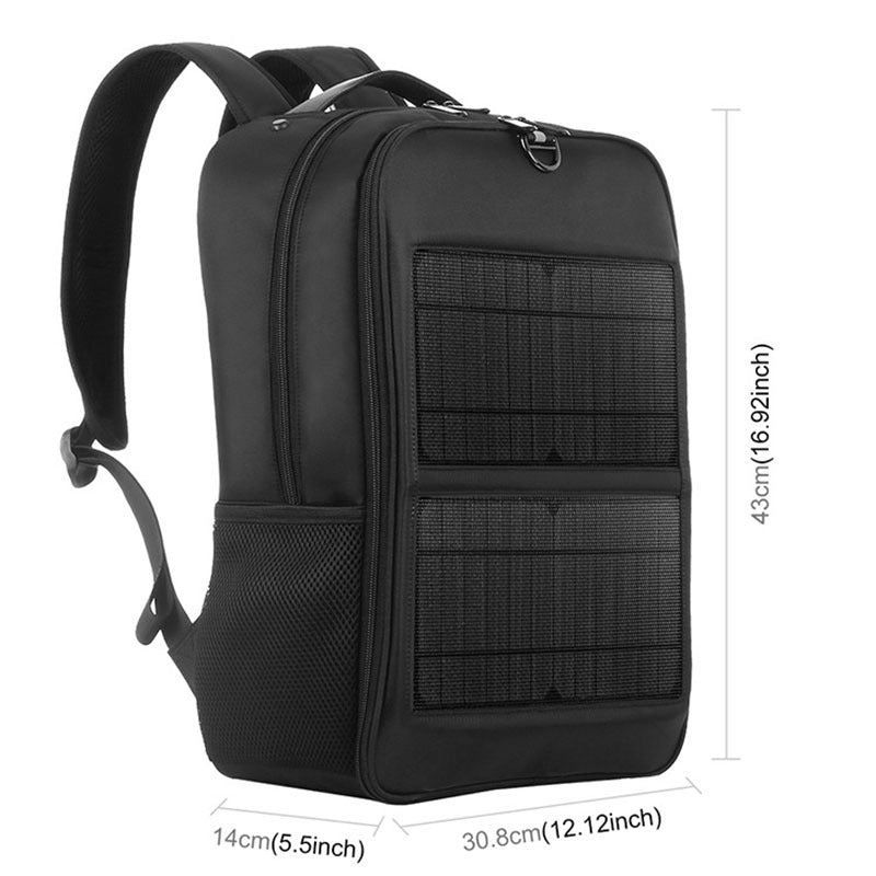 Mochila de senderismo impermeable de nylon con carga solar para hombres