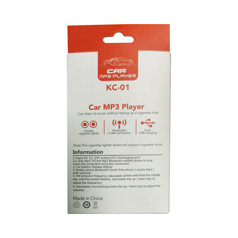 KC-01 car charger with one to two USB ports intelligent digital display QC3.0 fast charging multifunctional car cigarette lighter - Korvel