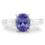 Anillo de Plata Esterlina de 2.00 Quilates de Tanzanita y Topacio Blanco