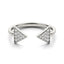 14k White Gold Diamond Arrowhead Open Ring