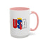 Taza de café con acento vibrante de EE. UU.